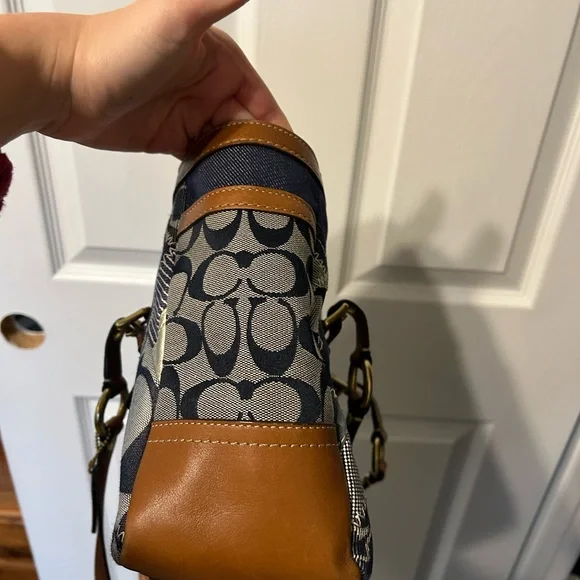 Coach Patchwork Tote Bag - Blue and Brown - Picture 6 of 7